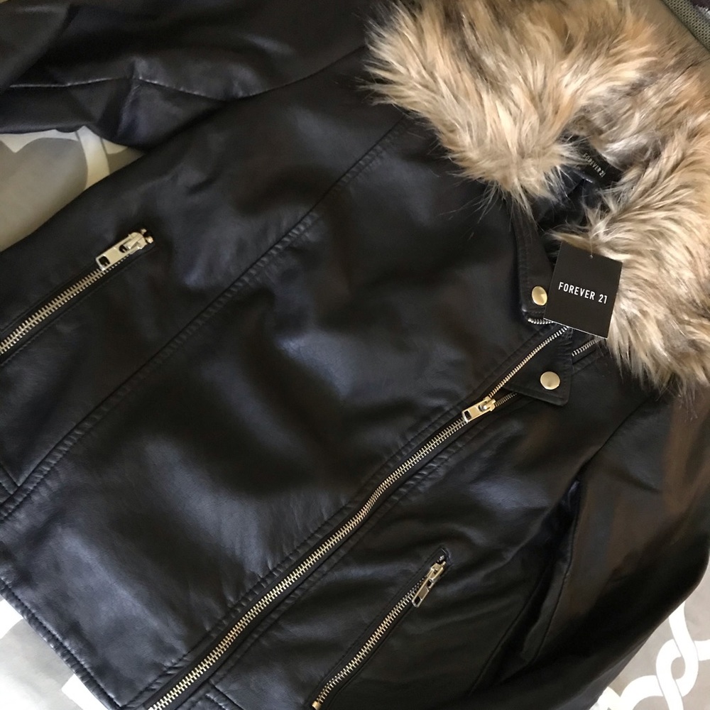 Forever 21 Faux Leather Zippered Jacket